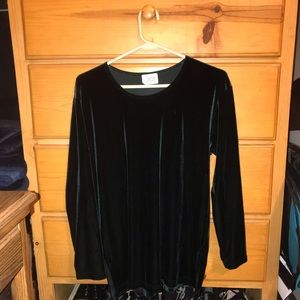 Soft green velvet long sleeve